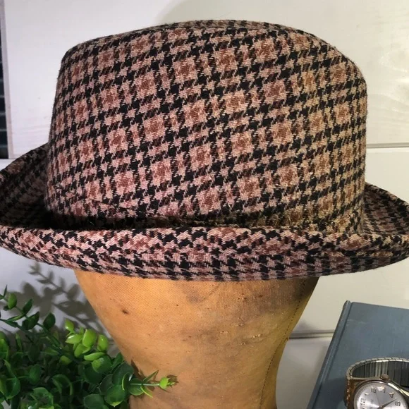VTG United Hatters Tweed Houndtooth Unisex Retro Hat - Picture 5 of 13